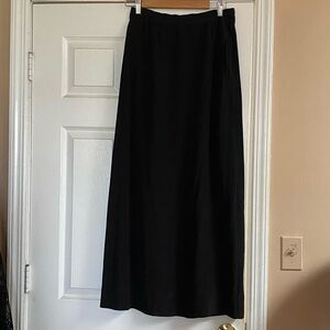 Aspesi Black Silk Long Maxi Skirt with back buttons
